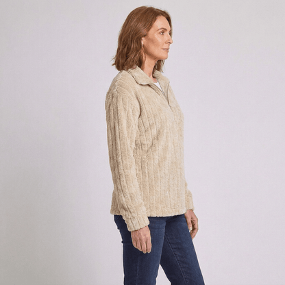 Lola | Women's Ribbed Quarter-Zip Knit Jumper