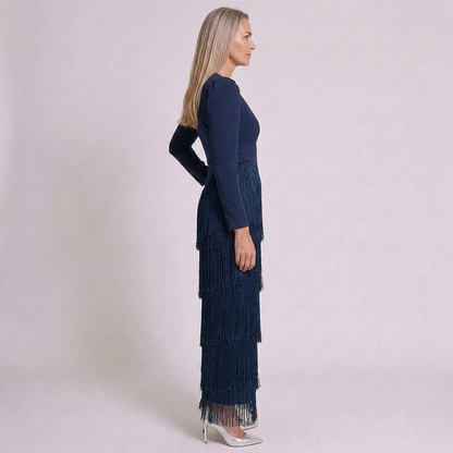 Kaia | Abendkleid für besondere Anlässe mit Fransärmeln für Damen