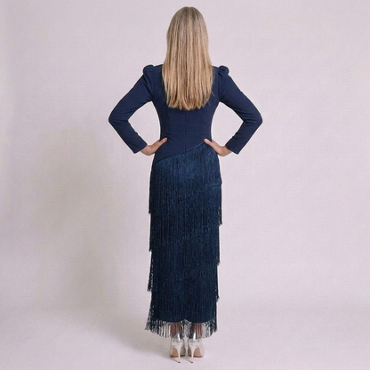 Kaia | Abendkleid für besondere Anlässe mit Fransärmeln für Damen