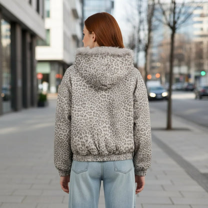 Cheetah Print Hooded Jacket