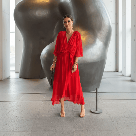 GraceFlow Midi-Kleid mit Taillenband