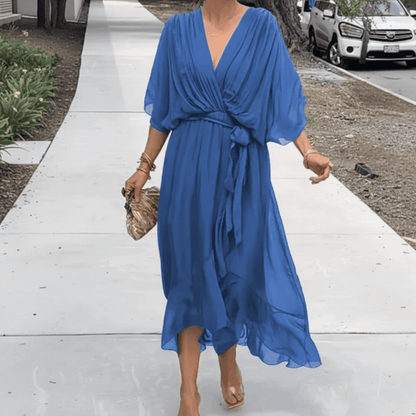 GraceFlow Tie Waist Midi Dress