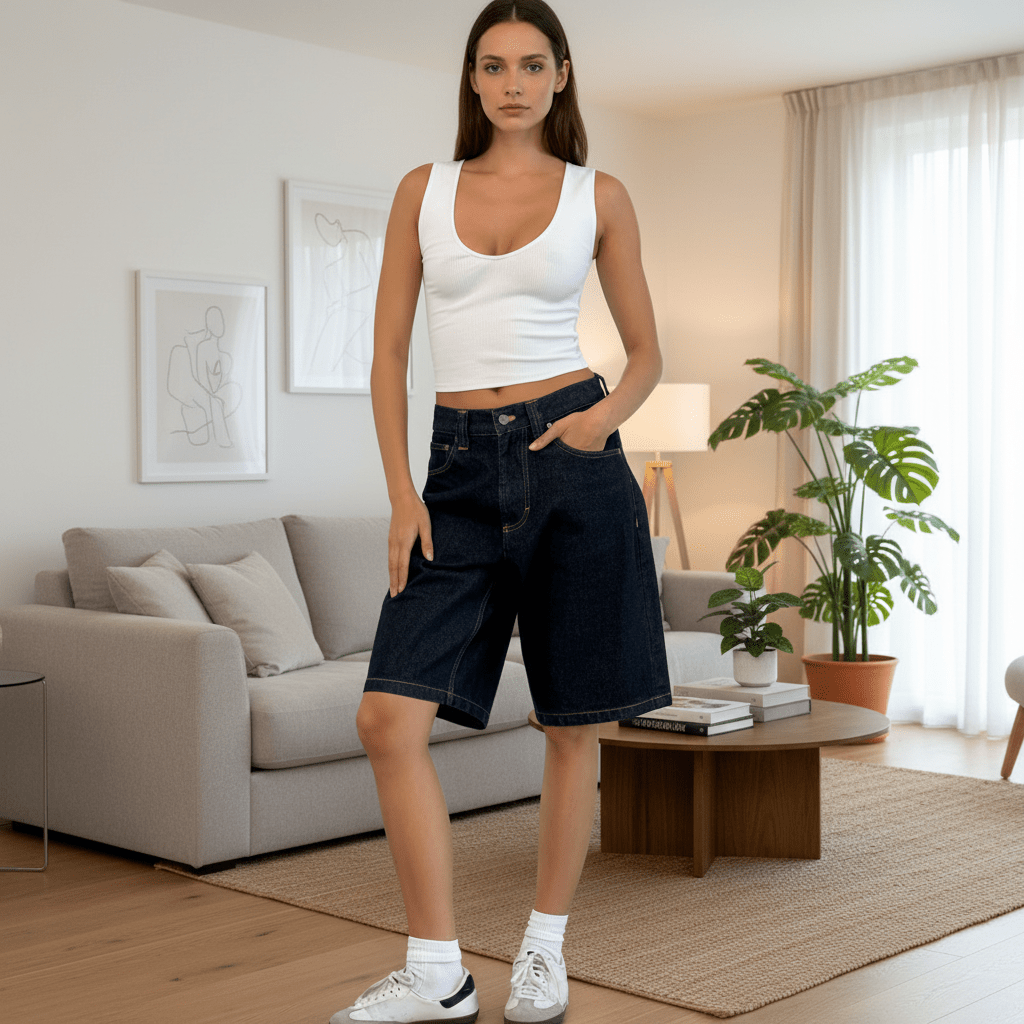 High Waisted Bermuda Shorts