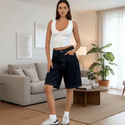 High Waisted Bermuda Shorts