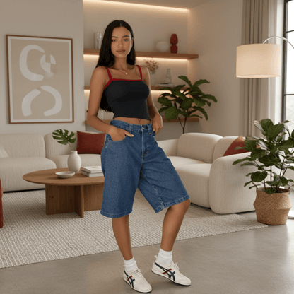 High Waisted Bermuda Shorts