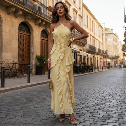 Defined Halter Maxi Dress