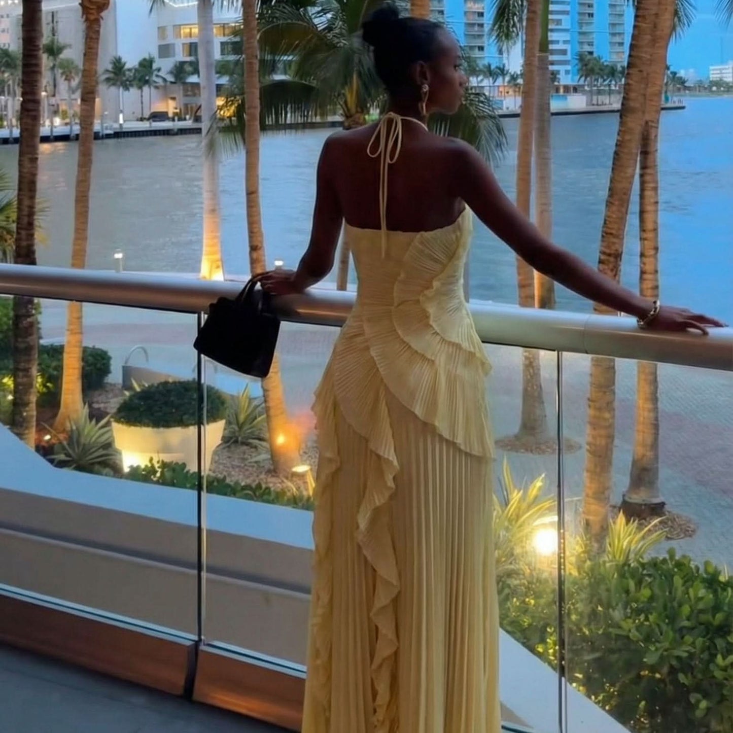 Defined Halter Maxi Dress