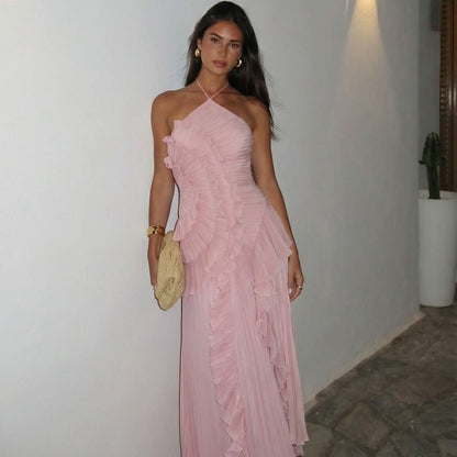 Defined Halter Maxi Dress
