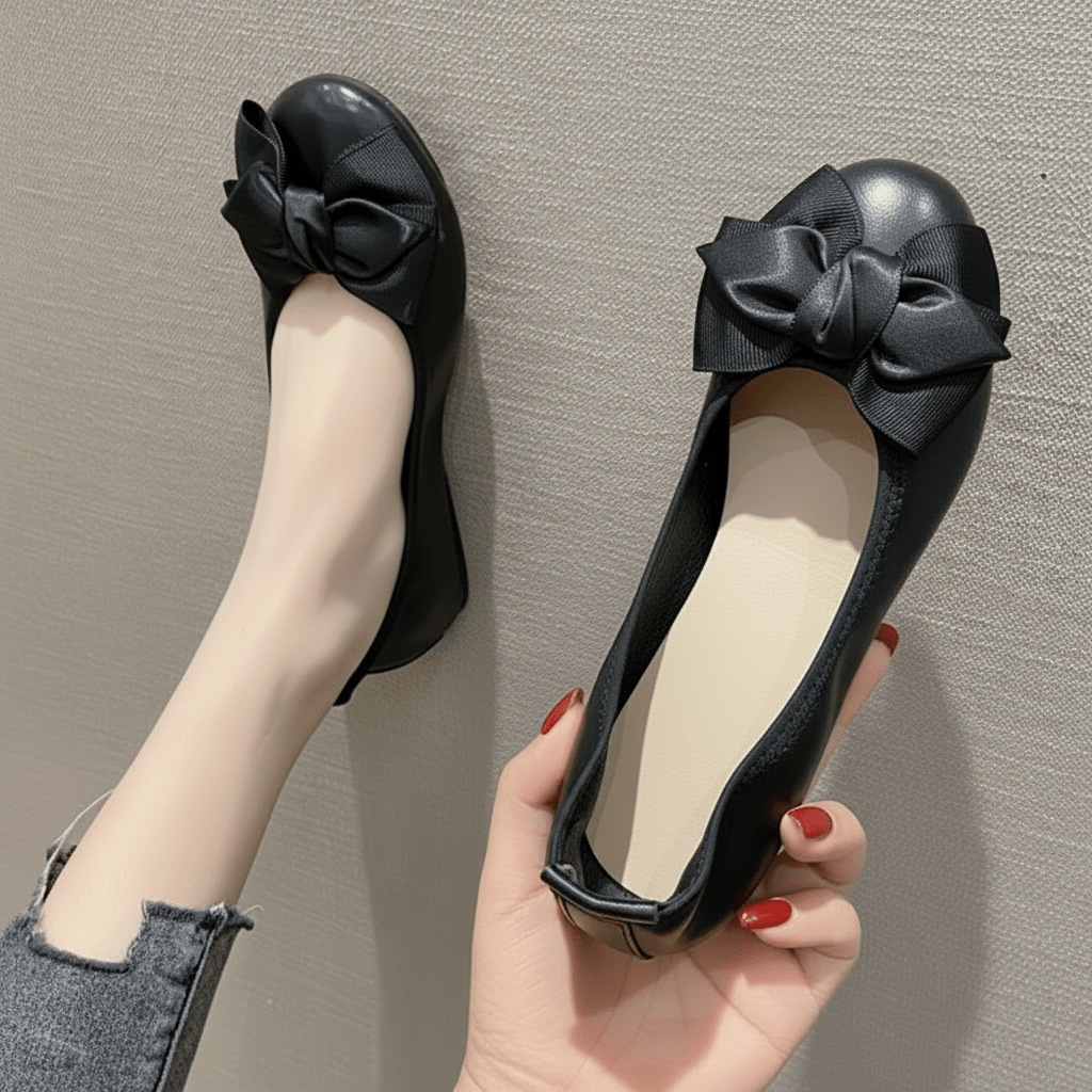 Chic Ballet Flats Bow