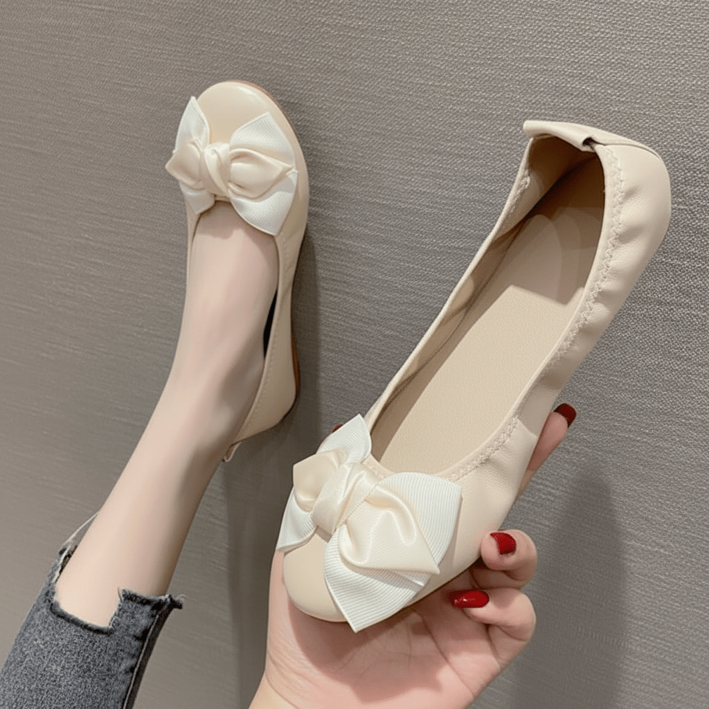 Chic Ballet Flats Bow