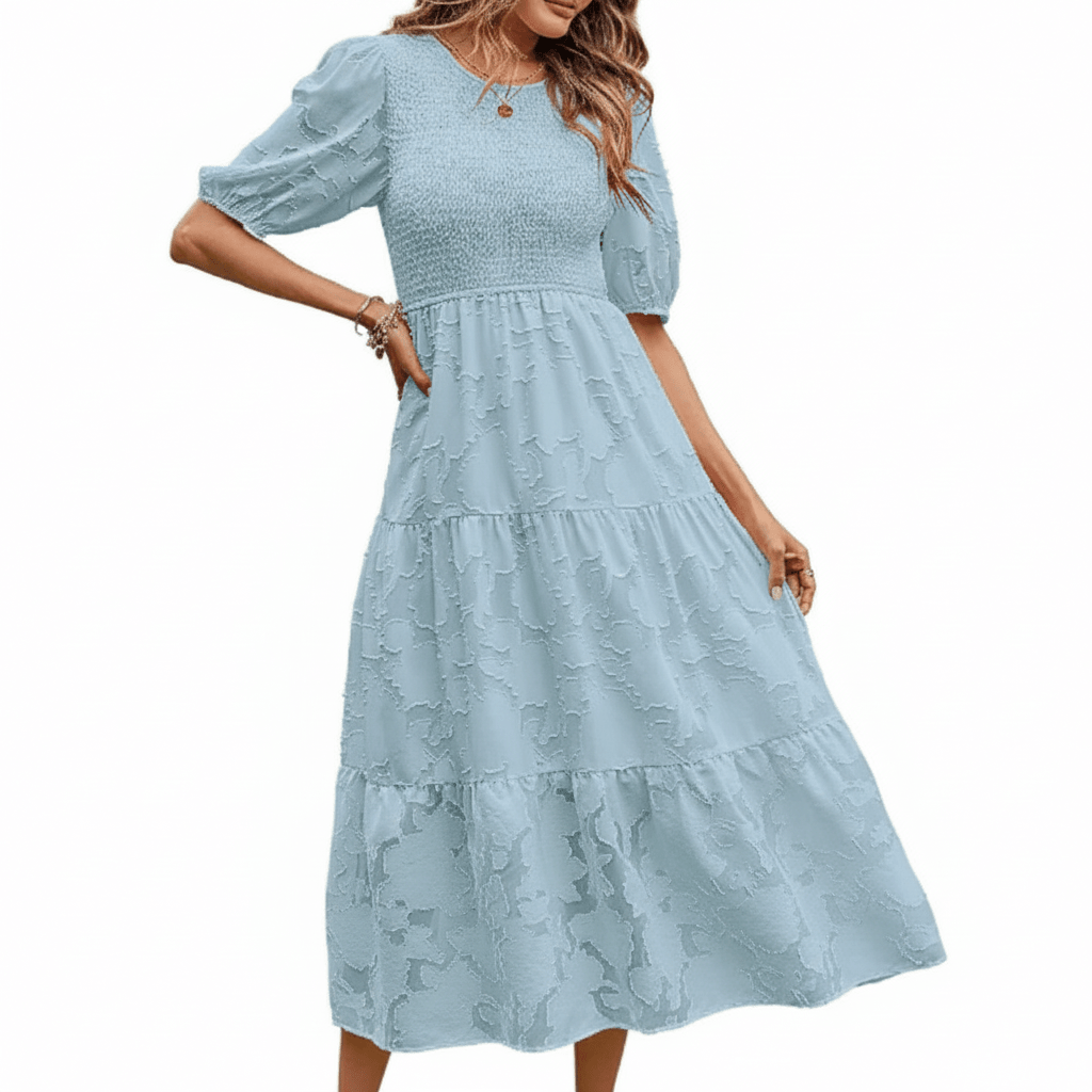 Romantic Chiffon Maxi Dress Flared