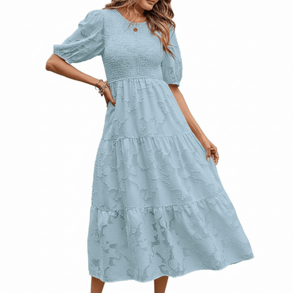Romantic Chiffon Maxi Dress Flared