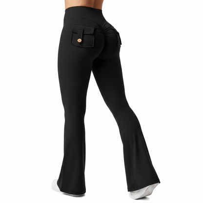 High Stretch Wide Leg Yoga Pants With Pockets