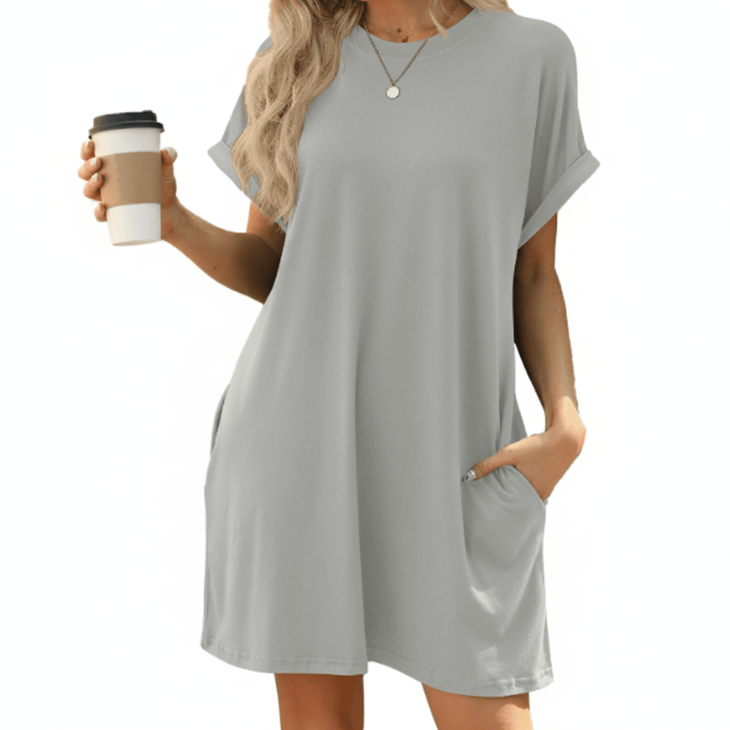 Casual Short Sleeve Swing Beach Dress