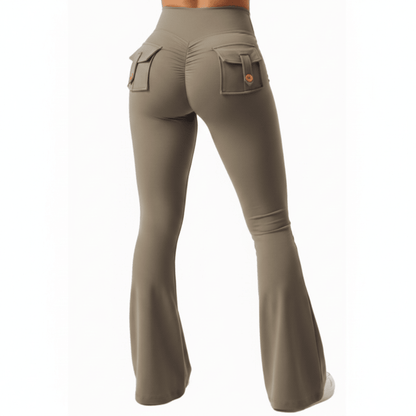 High Stretch Wide Leg Yoga Pants With Pockets