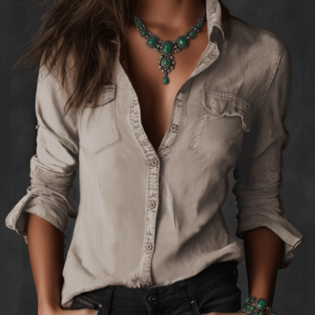 Vintage Denim Button Up Shirt