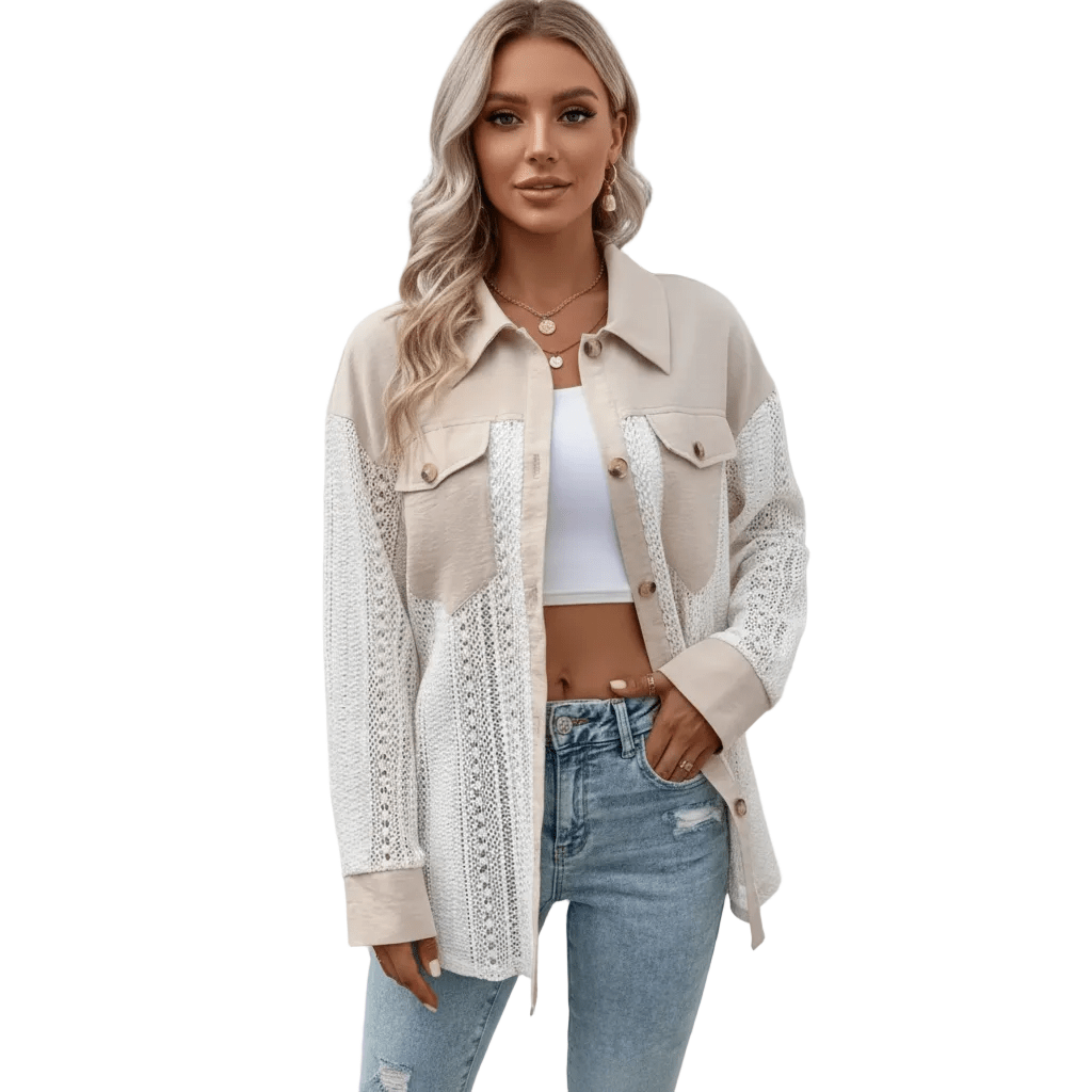 Textured Denim Lace Jacket