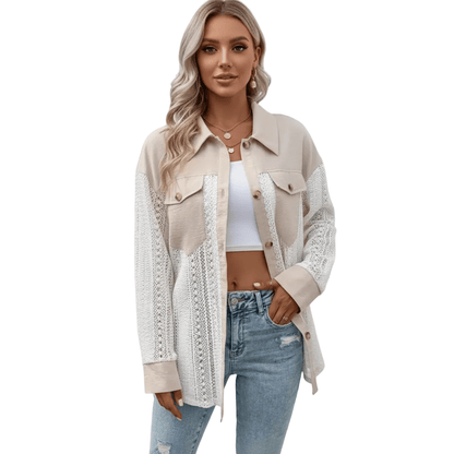 Textured Denim Lace Jacket