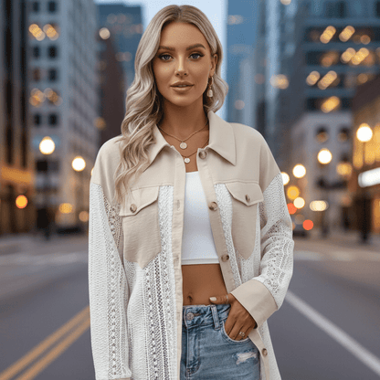 Textured Denim Lace Jacket