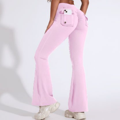High Stretch Wide Leg Yoga Pants With Pockets