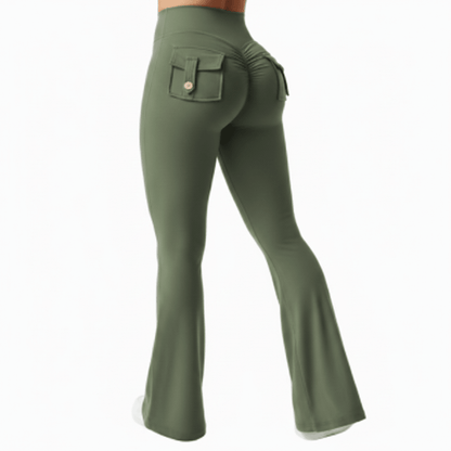High Stretch Wide Leg Yoga Pants With Pockets