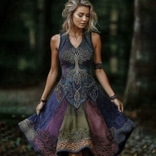Celtic Cotton Midi Dress