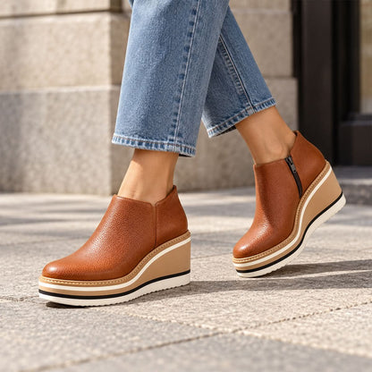 Platform Side-Zip Ankle Boots