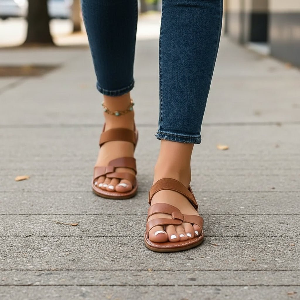Open Toe Strap Flat Sandals
