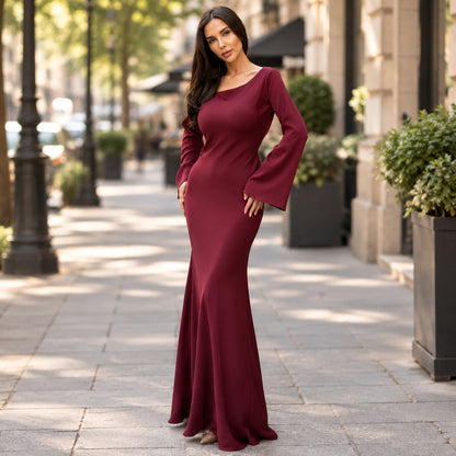 Elegant Long-Sleeve Maxi Dress