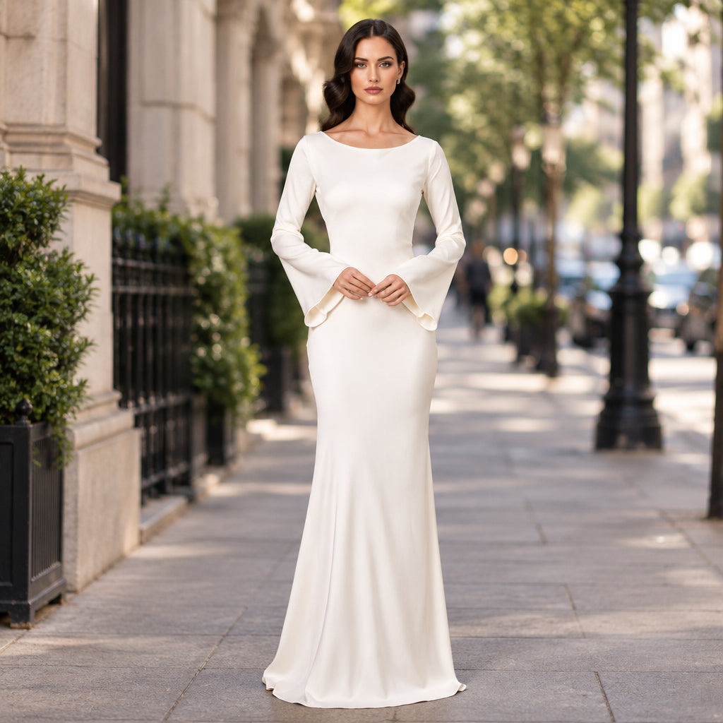 Elegant Long-Sleeve Maxi Dress