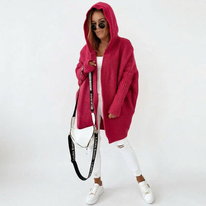 Maren | Cárdigan de punto extragrande con capucha para mujer