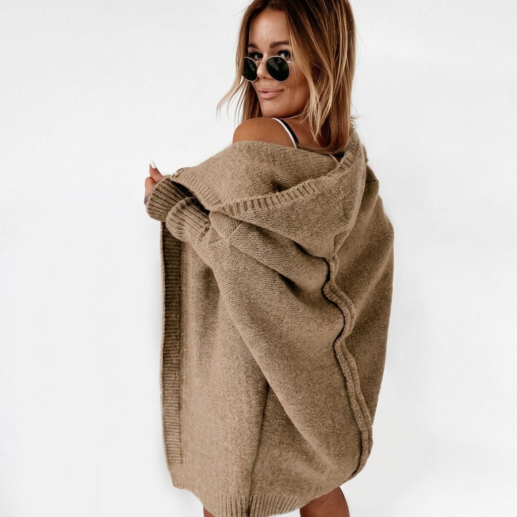 Maren | Cárdigan de punto extragrande con capucha para mujer