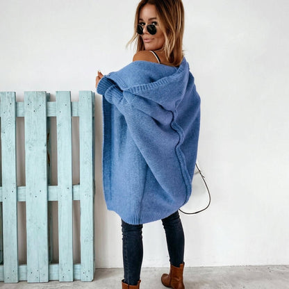 Maren | Cárdigan de punto extragrande con capucha para mujer