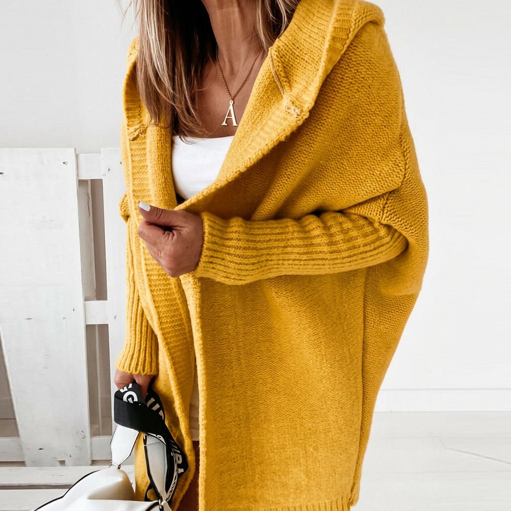 Maren | Cárdigan de punto extragrande con capucha para mujer