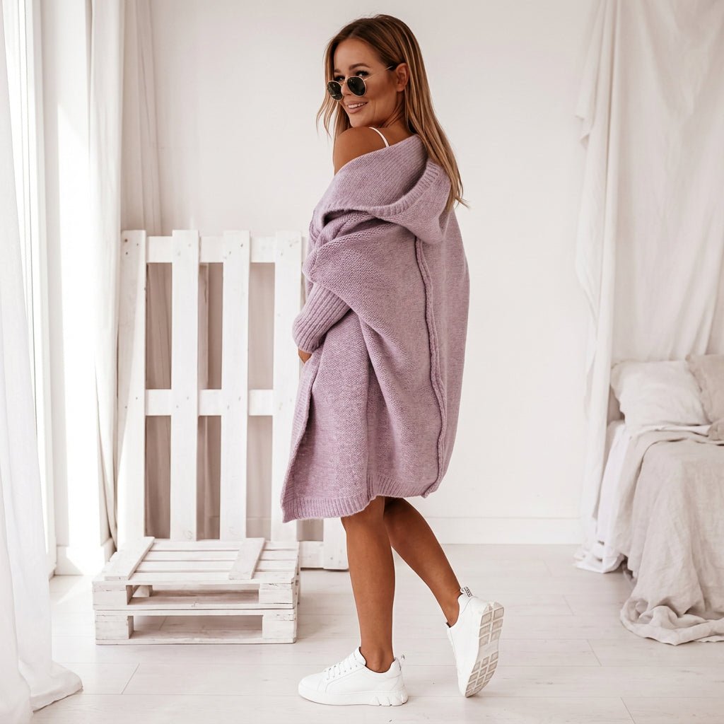 Maren | Cárdigan de punto extragrande con capucha para mujer