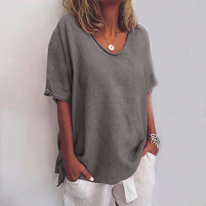 Relaxed Round Neck Short Sleeve Top