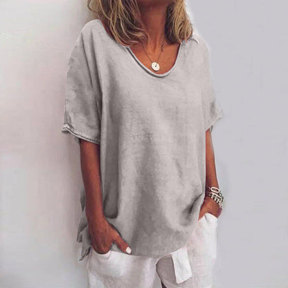 Relaxed Round Neck Short Sleeve Top