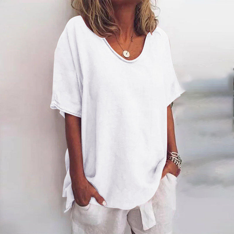 Relaxed Round Neck Short Sleeve Top