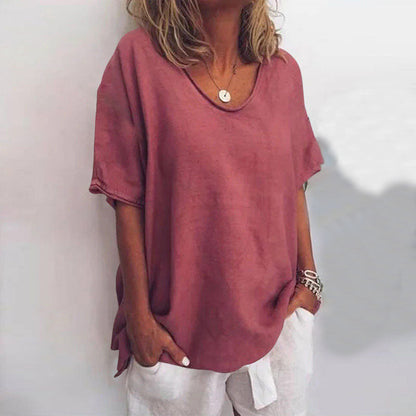 Relaxed Round Neck Short Sleeve Top