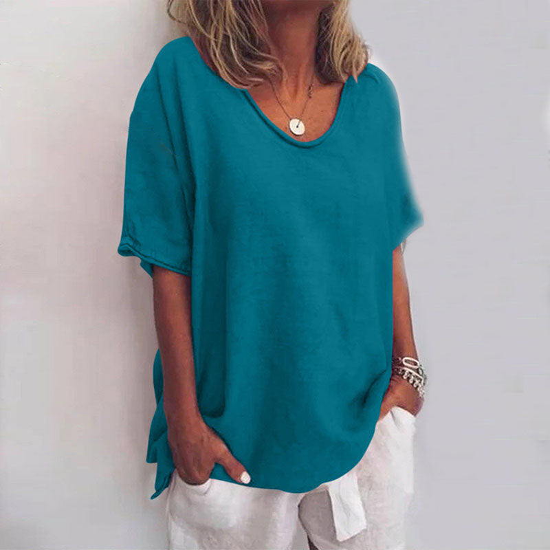 Relaxed Round Neck Short Sleeve Top