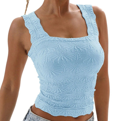 Textured Jacquard Crop Tank