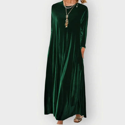 Maren | Women's Velvet Maxi Dress with 3/4 Sleeves
