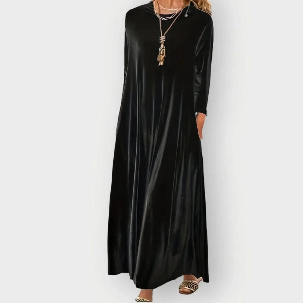 Maren | Women's Velvet Maxi Dress with 3/4 Sleeves