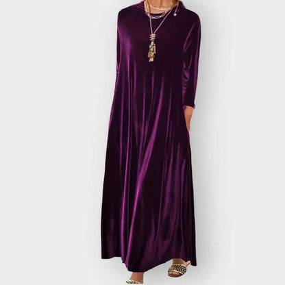 Maren | Women's Velvet Maxi Dress with 3/4 Sleeves
