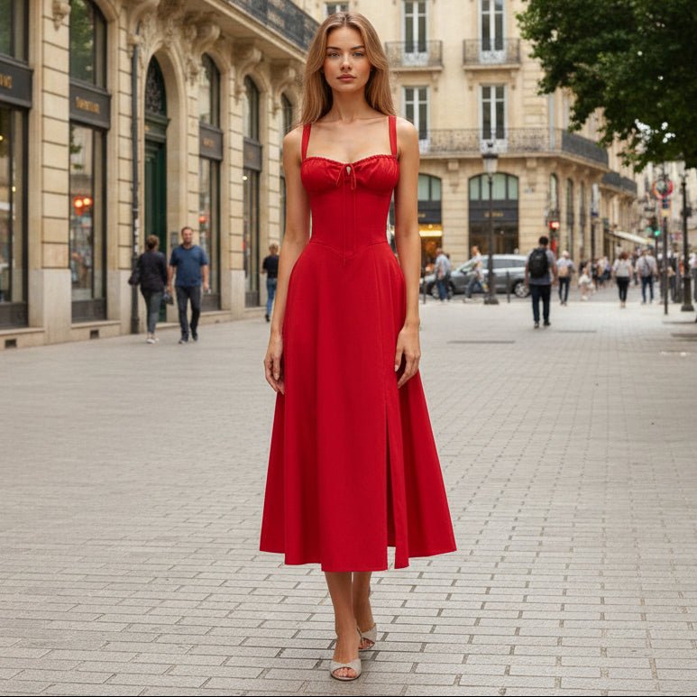 Elegant Waist Midi Dress