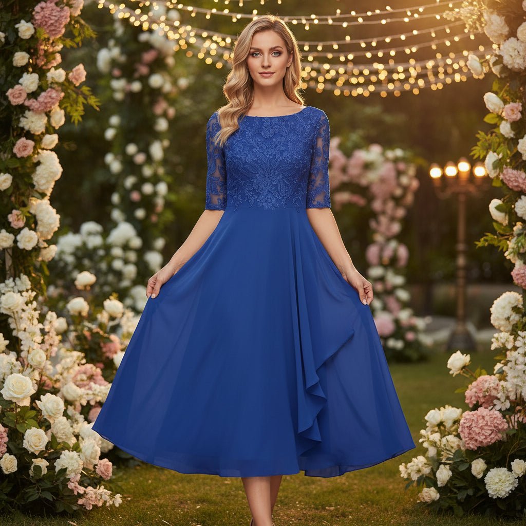 Midi-Kleid mit ausgestelltem Rock und hoher Taillenlinie