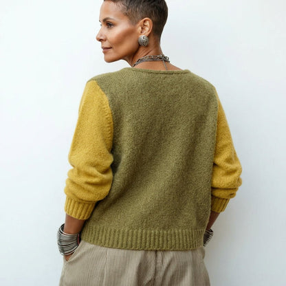 Asymmetrical Button Relaxed Fit Sweater