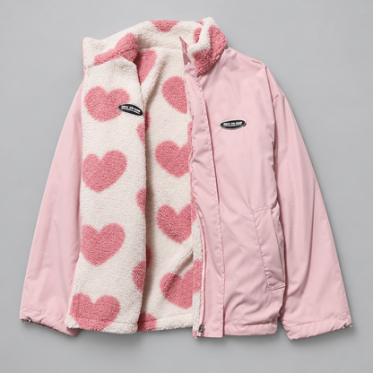 Zweiseitige Herzjacke