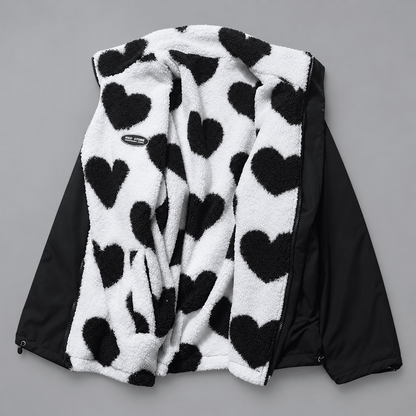 Zweiseitige Herzjacke