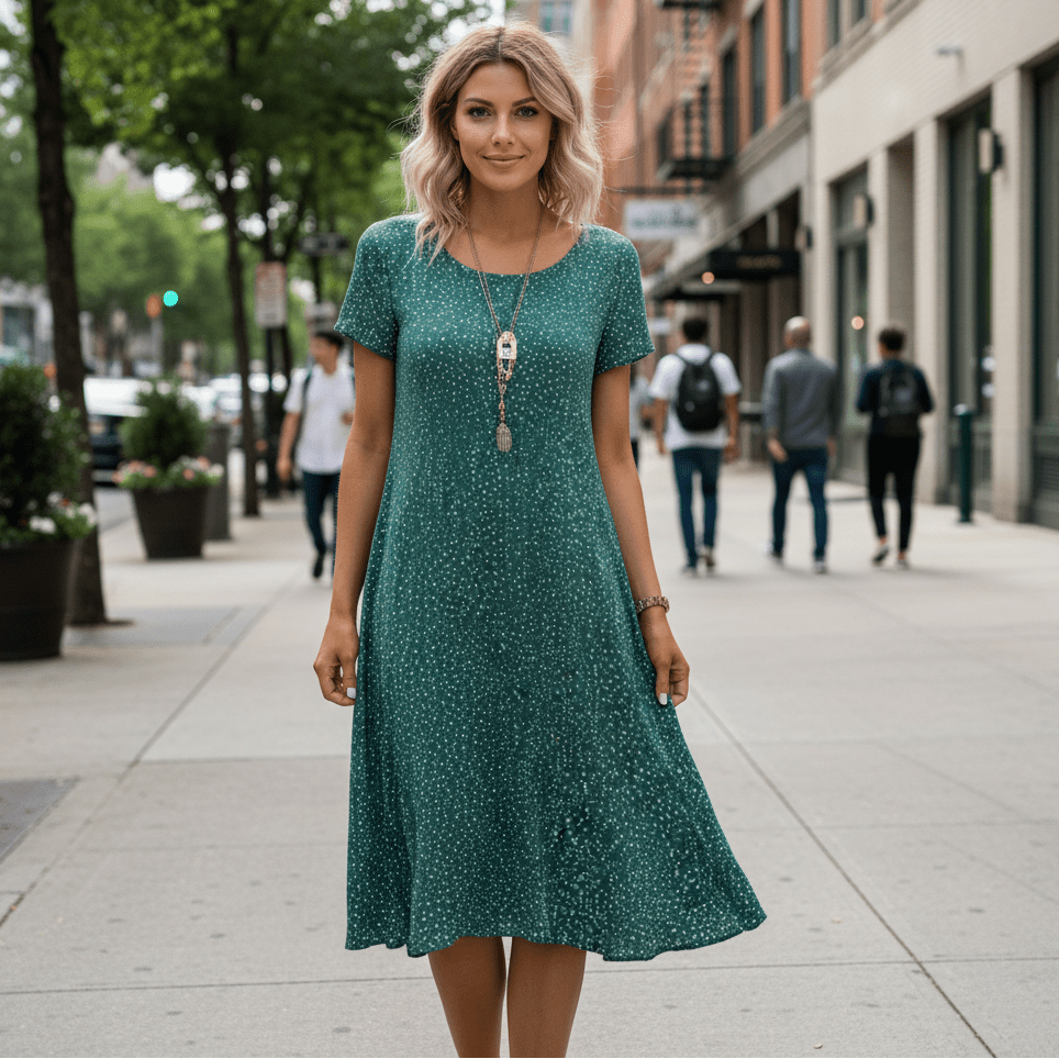 Vestido midi geométrico para vacaciones